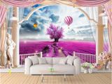 Hollywood Sign Wall Murals Custom 3d Wallpaper Mural Living Room sofa Tv Backdrop Mural Lavender Balloon Rome Balcony Picture Wallpaper Mural Sticker Home Decor High