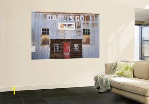 Hollywood Sign Wall Murals Historic Timber and Corrugated Iron Building Facade Wall Mural by Rachel Lewis