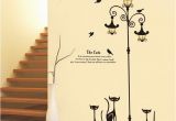 Home Decor Mural Art Wall Paper Stickers New Design Adhesive Home Decoration 3 Little Cat Under Street Lamp