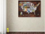 Home Depot Canada Wall Murals 18 In X 24 In "usa License Plate Map On Wood" by Masters Fine Art Printed Canvas Wall Art