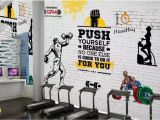 Home Gym Wall Murals Customized 3d Stereo Sports Gym Wall Paper Mural Nostalgic Retro Sports Gym Weightlifting Background Decorative Wall Papel De Parede Mobile