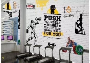 Home Gym Wall Murals Customized 3d Stereo Sports Gym Wall Paper Mural Nostalgic Retro Sports Gym Weightlifting Background Decorative Wall Papel De Parede Mobile