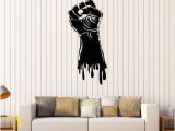 Home Gym Wall Murals Vinyl Wall Decal Fist Hand Strength Power Gym Stickers Mural