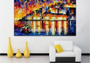 Home Office Wall Murals Palette Knife Oil Painting Water City Architecture Castle Cityscape Mural Art Picture Canvas Prints Home Living Hotel Fice Wall Decor