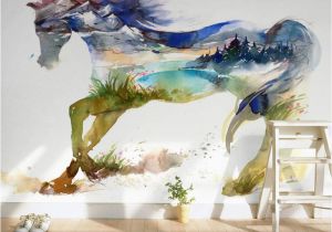 Horse Murals for Bedroom Walls Children S Room Wall Paper Sticker Painted Horse Wallpaper