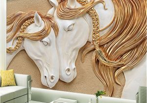Horse Murals for Bedroom Walls High Quality Custom Wallpaper 3d Stereo Embossed Horse Living