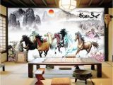 Horse Murals for Walls Beibehang Custom 3d Hd 8 Horses Wallpaper Living Room sofa Tv