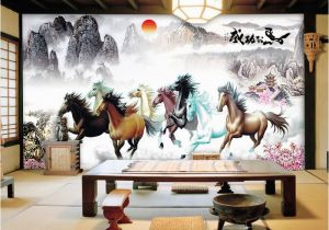 Horse Murals for Walls Beibehang Custom 3d Hd 8 Horses Wallpaper Living Room sofa Tv