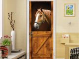 Horse Stable Wall Mural Amazon Congchuara Door Stickers Popular Diy 3d Door