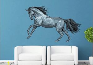 Horse themed Wall Murals Running Horse Wall Decals Gray Horse Decor Multicolor Horse