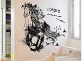 Horse Wall Decals Murals Lumalt03 Wandaufkleber Diy Schwarz Run Of Horse Abnehmbare