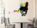 Horse Wall Decals Murals Sk9054 Running Horse Wall Sticker 3d Colorful Horse Tail Wall Decals Animals Art Mural Poster Home Decoration Nursery Wall Sticker Nursery Wall