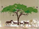 Horse Wall Mural Stickers Wall Decal Tree Wall Mural Horses Decal Vinyl Wall Decor