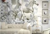 Horse Wall Murals Cheap Great Wall 3d White Horse Wall Murals Wallpaper 3d Horse Custom Wall