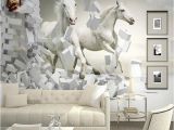 Horse Wall Murals Cheap Great Wall 3d White Horse Wall Murals Wallpaper 3d Horse Custom Wall