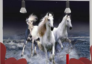 Horse Wall Murals Wallpaper Wallpaper 3d Stereo White Horse Spray Splash Landscape Mural Living Room Bedroom Classic Home Decor Wallpaper for Walls 3d Full Hd Wallpaper