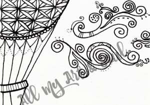 Hot Air Balloon Coloring Page for Adults Adult Coloring Page Hot Air Balloon Instant Download