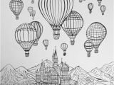 Hot Air Balloon Coloring Page for Adults Hot Air Balloon Adult Coloring Pages Intricate