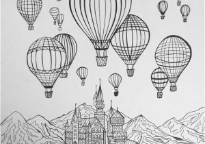Hot Air Balloon Coloring Page for Adults Hot Air Balloon Adult Coloring Pages Intricate