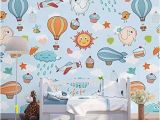 Hot Air Balloon Wall Mural Amazon Murwall Kids Wallpaper Little Hot Air Balloon