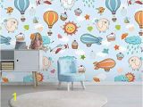 Hot Air Balloon Wall Mural Amazon Murwall Kids Wallpaper Little Hot Air Balloon