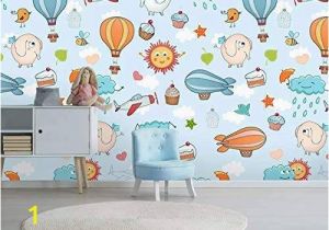 Hot Air Balloon Wall Mural Amazon Murwall Kids Wallpaper Little Hot Air Balloon