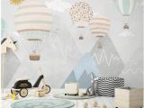 Hot Air Balloon Wall Mural Handpainted Nursery Children S Hot Air Balloon Wallpaper