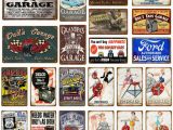 Hot Rod Garage Wall Murals 2019 Hot Rod Garage Decor Vintage Metal Tin Signs Classic Car Motor Battery tools Wall Art Plate Shabby Chic Painting Plaque From Boxx $2 59