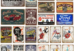 Hot Rod Garage Wall Murals 2019 Hot Rod Garage Decor Vintage Metal Tin Signs Classic Car Motor Battery tools Wall Art Plate Shabby Chic Painting Plaque From Boxx $2 59