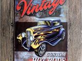 Hot Rod Garage Wall Murals 2019 Vintage Car Retro Metal Tin Signs Retro Wall Decals Plaque Club Pub Bar Garage Kitchen Poster Decoration Living Room Decor From Luckyaboy5 $1 81