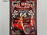 Hot Rod Wall Murals Dl Full Service Hot Rod Route 66 Metal Sign Pin Up Girls with Smile