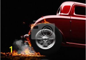 Hot Rod Wall Murals Hot Rod Burnout On A Black Background Wall Mural • Pixers • We Live