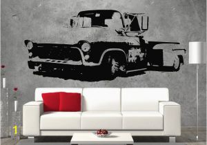 Hot Rod Wall Murals Rat Look Flat Bed Pickup Hot Rod Vintage Retro Rockabilly Sticker