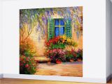 How to Do Mural Painting On Wall Blooming Summer Patio Wall Mural