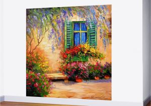 How to Do Mural Painting On Wall Blooming Summer Patio Wall Mural