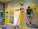 How to Do Mural Painting On Wall Freak City Paints Punk Rock themed Mural Inside An Old