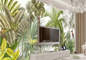 How to Install 3d Wall Mural Custom 3d Wall Mural Wallpaper Tropical Rainforest Green Plants Hand Painted Oil Painting Living Room sofa Background Wall Paper I Wallpapers Hd Image