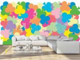 How to Install Wall Mural Multi Color Of Clubs Card Put Overlap to Pattern Colorful Of Geometry Shape Overlay to Texture Of Backdrop Wall Mural