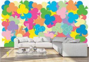 How to Install Wall Mural Multi Color Of Clubs Card Put Overlap to Pattern Colorful Of Geometry Shape Overlay to Texture Of Backdrop Wall Mural