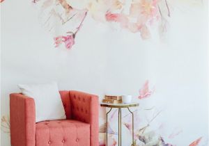 How to Make A Wall Mural Spring Floral Wall Mural Watercolor Wallpaper In 2019
