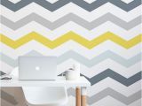 How to Make A Wall Mural Yellow and Grey Chevron Wallpaper for the Home