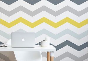 How to Make A Wall Mural Yellow and Grey Chevron Wallpaper for the Home