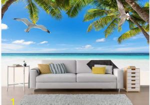 How to Paint A Beach Wall Mural Custom Wallpaper for Walls 3 D Murals Wallpaper Hd Seascape Beach Tree Living Room Landscape Painting Tv Background Wall Papers Decor