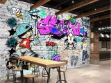 How to Paint A Brick Wall Mural Beibehang Custom Wallpaper Fashion Trend Street Art Graffiti Brick Cafe Bar Restaurant Painting Background Wall 3d Wallpaper