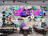 How to Paint A Brick Wall Mural Us $8 85 Off Beibehang Custom Wallpaper Fashion Trend Street Art Graffiti Brick Cafe Bar Restaurant Painting Background Wall 3d Wallpaper In