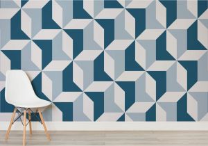 How to Paint A Geometric Wall Mural Blue Geometric Wallpaper Abstract Design