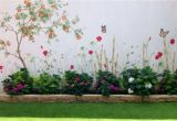 How to Paint A Mural On Cinder Block Wall Hand Painted Garden In 2019