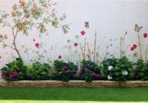 How to Paint A Mural On Cinder Block Wall Hand Painted Garden In 2019