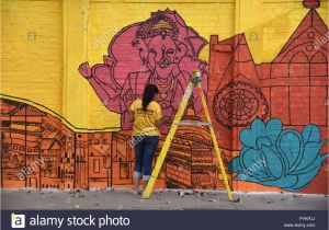 How to Paint A Mural On My Wall Allahabad India 28th Oct 2018 A Cyclist Pass Near A Wall