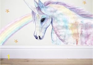 How to Paint A Rainbow Wall Mural Unicorn Wall Decal Unicorn Decor Unicorn Sticker Horse Wall